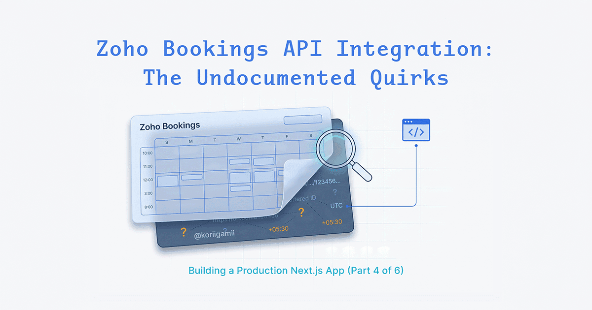 Zoho Bookings API Integration - The Undocumented Quirks