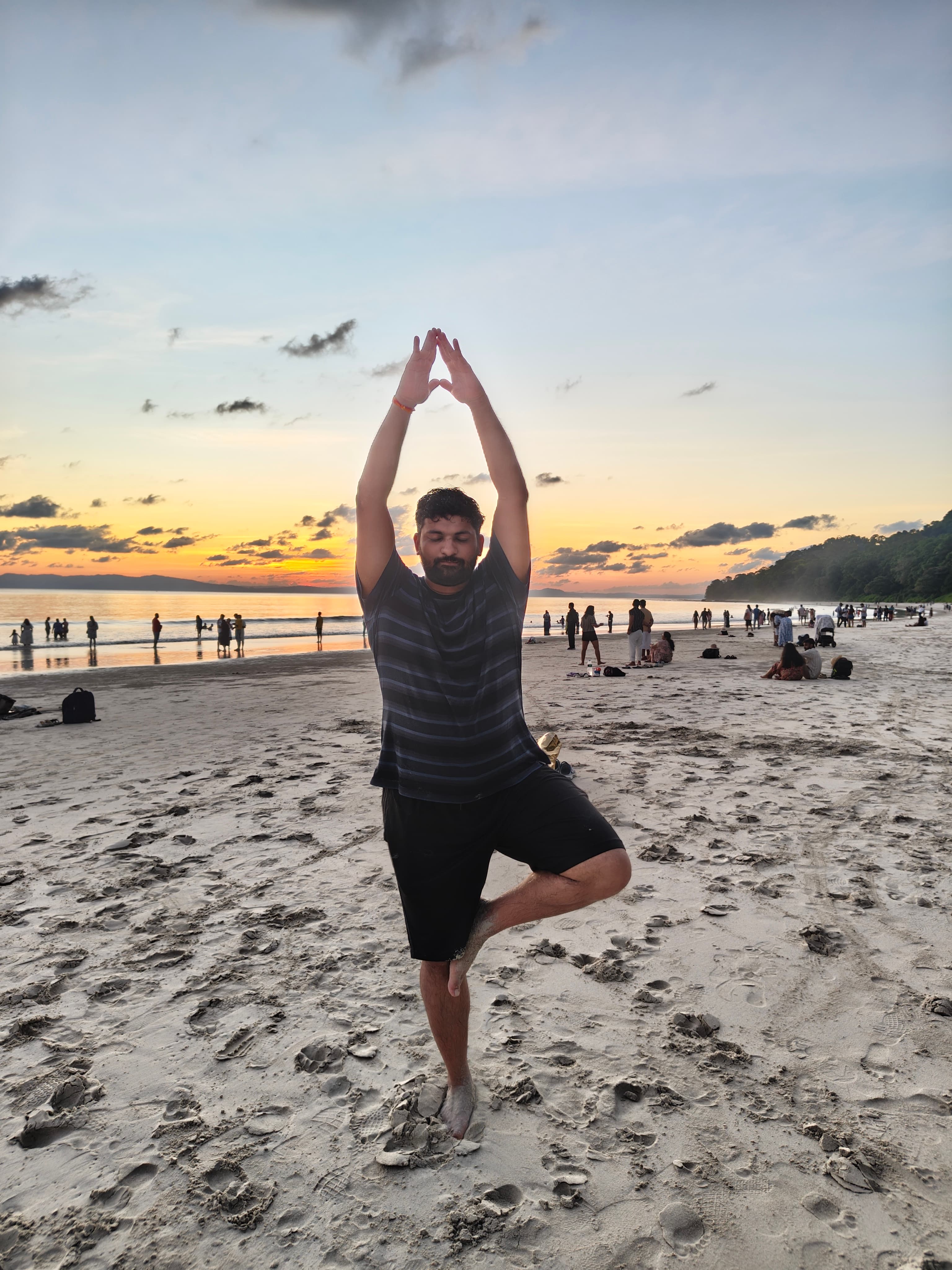 Ketan at Radhanagar Beach at sunset