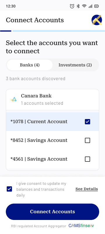 Account discovery with consent flow