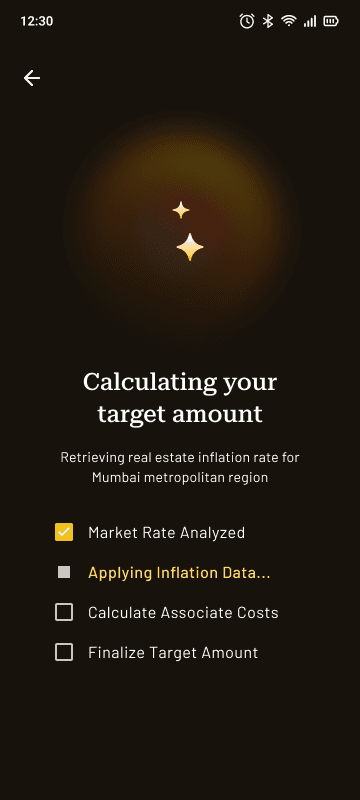 Calculate target amount for a goal