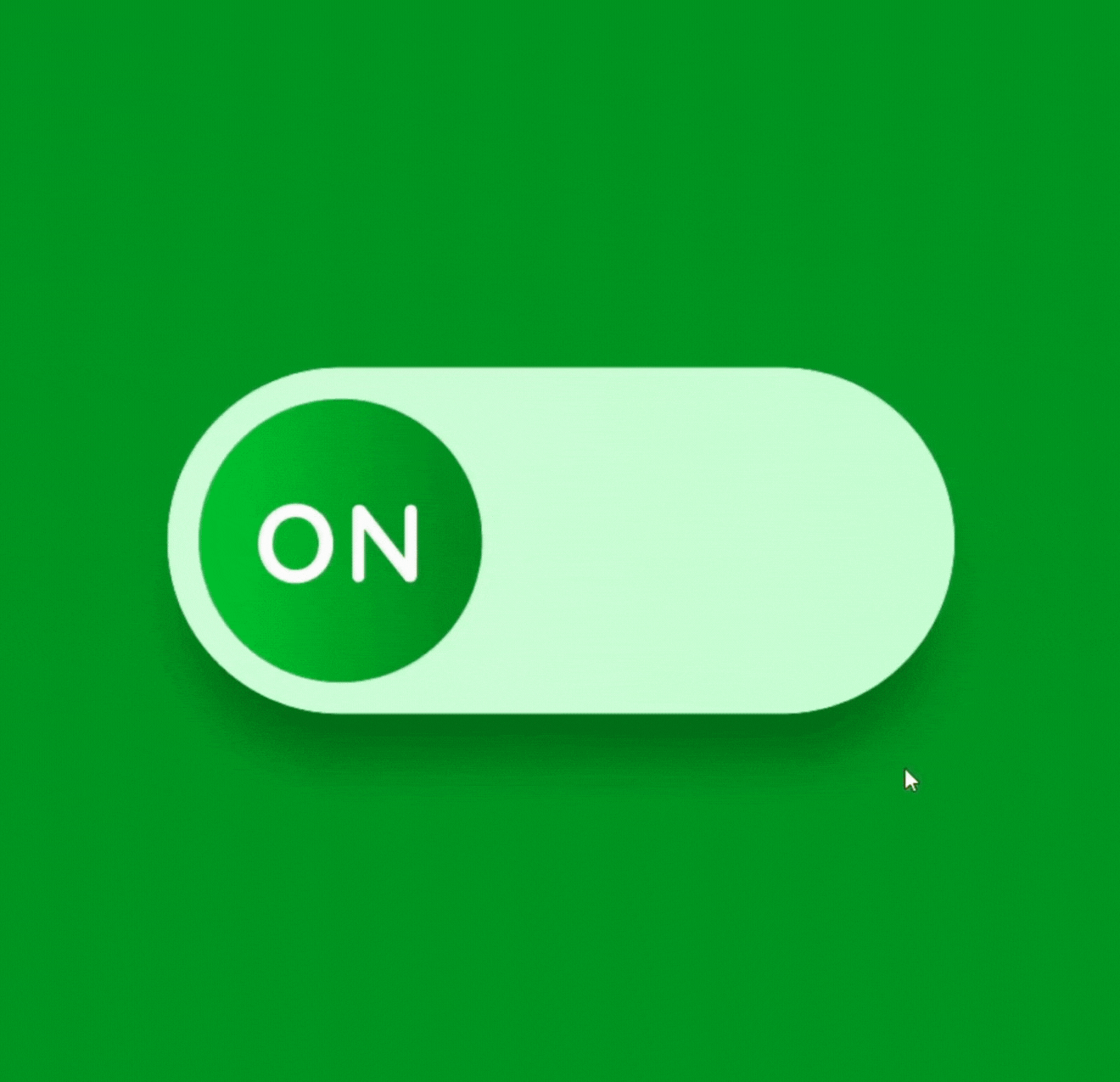Toggle with animated On/Off text labels