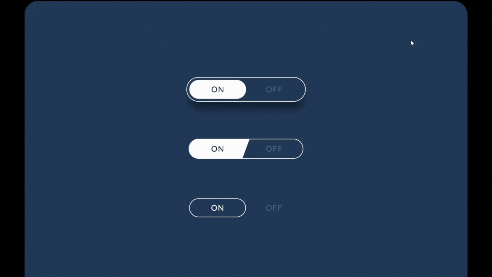 Various toggle switch animation styles